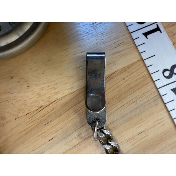 Vintage Silver-Tone Quartz Pocket Watch With Chain & Clip NOT TESTED - Picture 4 of 12